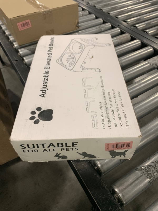 Photo 1 of Elevated Dog Bowls, Slow Feeder & No Spill Water Bowl Stand, Raised Food Bowls with 4 Adjustable Heights for Small Medium Large Dogs