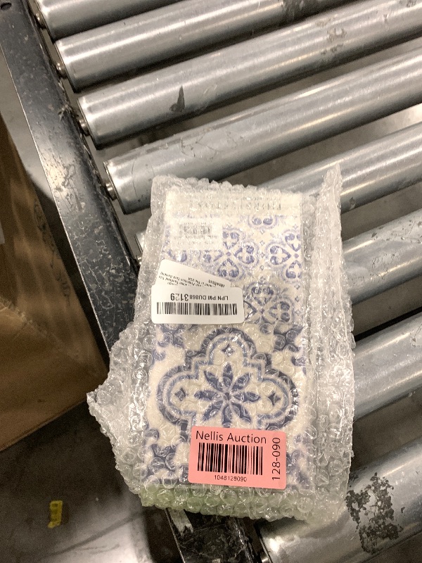 Photo 1 of Thirstystone Assorted Blue & White Tile Designed Tumbled Tile Coaster 4 Pack with Protective Cork Backing Manufactured in The USA Easily Wipes Clean