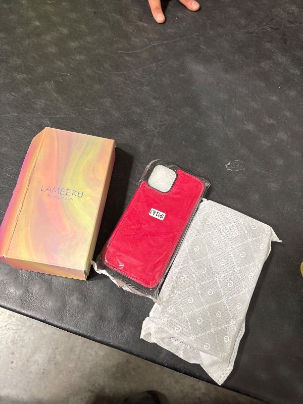 Photo 1 of LAMEEKU Compatible with iPhone 16 Pro Max Case Wallet with Card Holder, RFID Blocking Wrist Strap Crossbody Phone Cover for Women for iPhone 16 Pro Max 6.9" RED