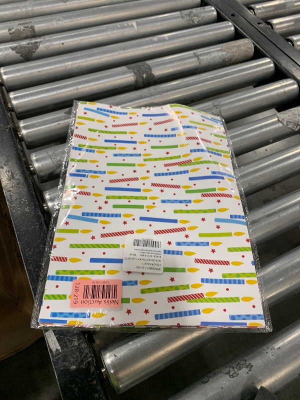 Photo 1 of WRAPAHOLIC Birthday Wrapping Paper Sheet - 12 Sheets Folded Flat with 12 Gift Tags for Party, Baby Shower - 19.7 Inch X 27.5 Inch Per Sheet