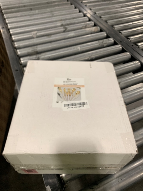 Photo 1 of I00000 300 Pcs Gold Plastic Silverware - Gold Disposable Silverware - Premium White Cutlery Set Include 100 Forks 100 Knives 100 Spoons,Plastic Cutlery Party Set for Party & Wedding