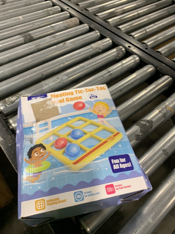 Photo 1 of TicTac Shot Pool Toys Games Set- Tic-Tac-Toe Inflatable Pool Toy with 10 Balls - for Adults Teens Kids 2-10 Players