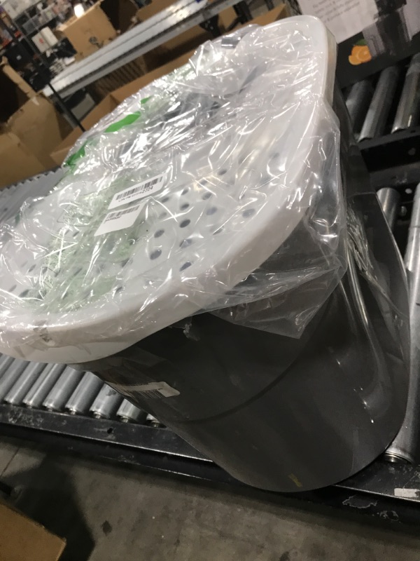 Photo 1 of IRIS USA Top Entry Cat Litter Box, Large Enclosed with Litter Catching Lid and Scoop, Dog Proof, Cat Litter Box, Gray/White