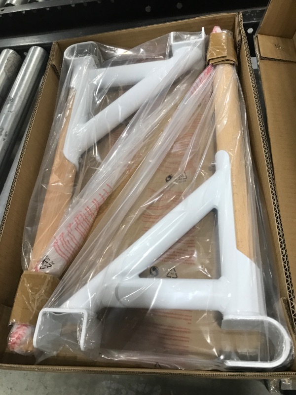 Photo 1 of DHT Double Bar Bracket, Swedish Ladder Dip Bar Exclusive Attachment, for Home, School, Physical Therapy and Gymnastics, White