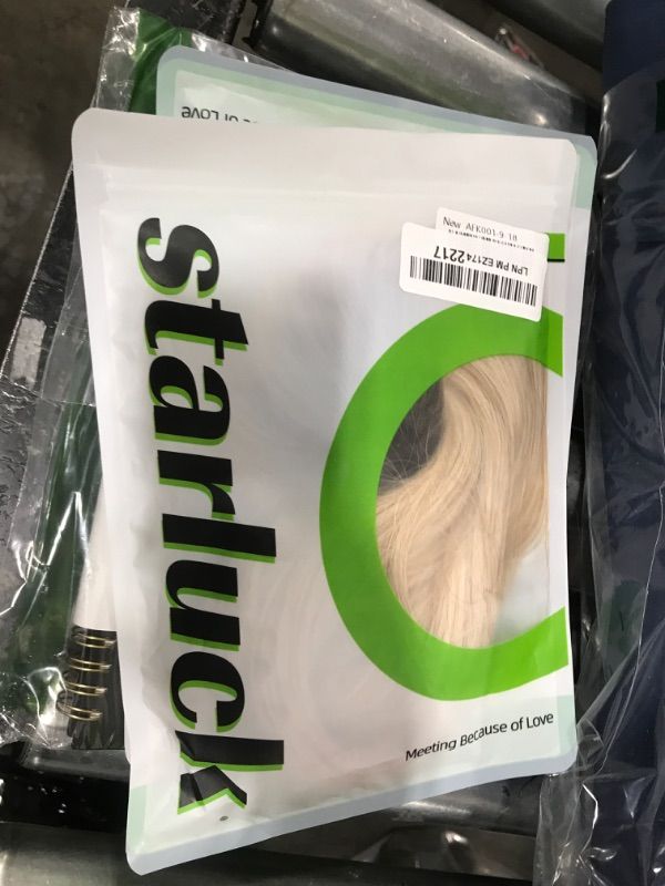 Photo 1 of Starluck 18 Inch Light Blonde & Brown Hair Topper for Women - Synthetic Hair with Swiss Base & 3 Clips