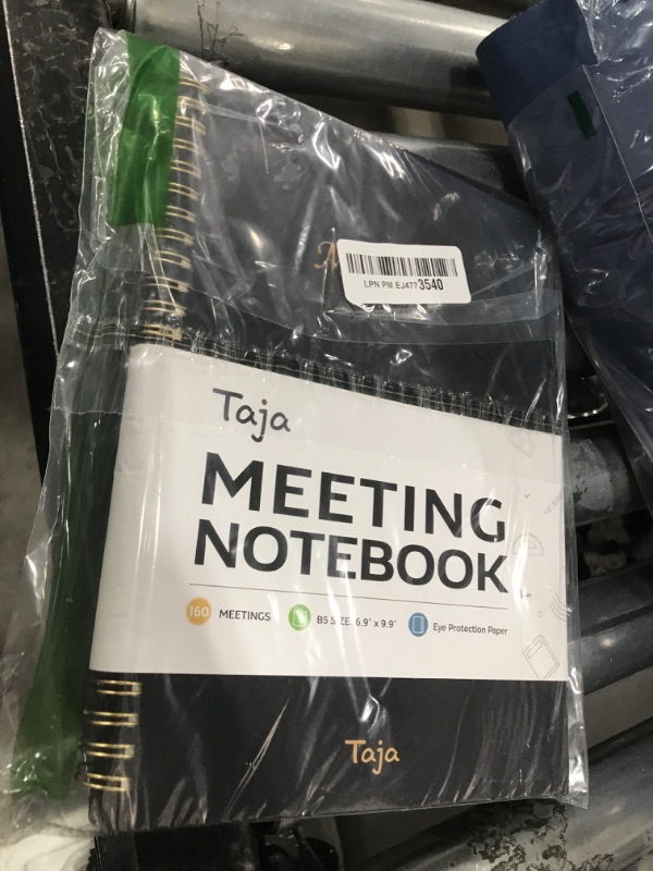 Photo 1 of Meeting Notebook for Work Organization - Work Planner Notebook with Action Items, Agenda Planner for Note Taking, 160 Pages (6.9" X 9.9") Project Organizer for Men & Women - Black