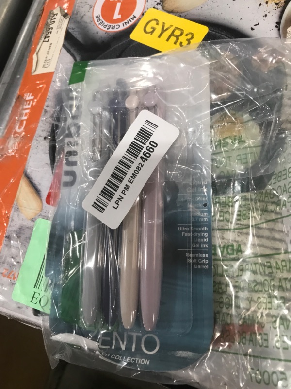 Photo 1 of uni-ball Zento Gel Ink Rollerball Pens, 4 Black Medium Point Smooth Writing Pens, Colored Japanese Pens, Muted Colors