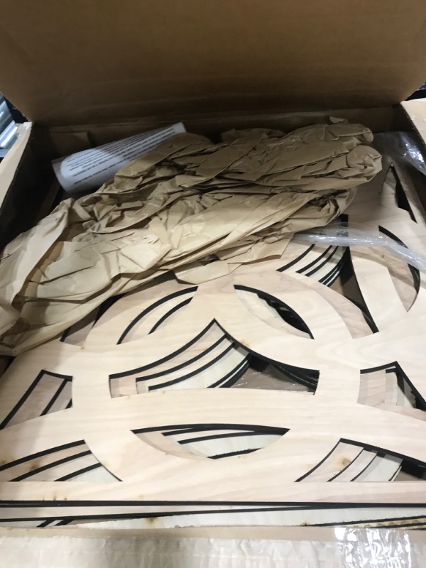 Photo 1 of Ekena Millwork WALW24X24X0375BYTHI Baytown 3/8"T Decorative Fretwork Wall Panels, 23 3/8"W X 23 3/8"H, Hickory