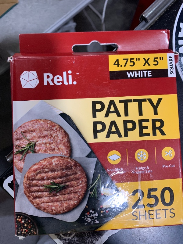 Photo 1 of (250 Pack) Reli. Hamburger Patty Paper (4.75" x 5",Square) | Wax Paper Squares | Food Grade Patty & Parchment Non-Stick Sheets for Burger Press, Deli/Butcher Meat, Resturant-Grade