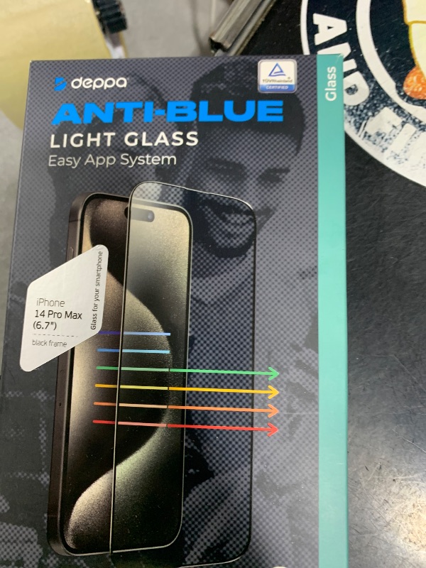 Photo 1 of Deppa |2 Pack| Anti-Blue Light Screen Protector for iPhone 14 Pro Max (6.7')| Scratch Resistant Tempered Glass | 3D Edge to Edge Coverage | Easy Installation Kit | Eye Safeguard TÜV Certified