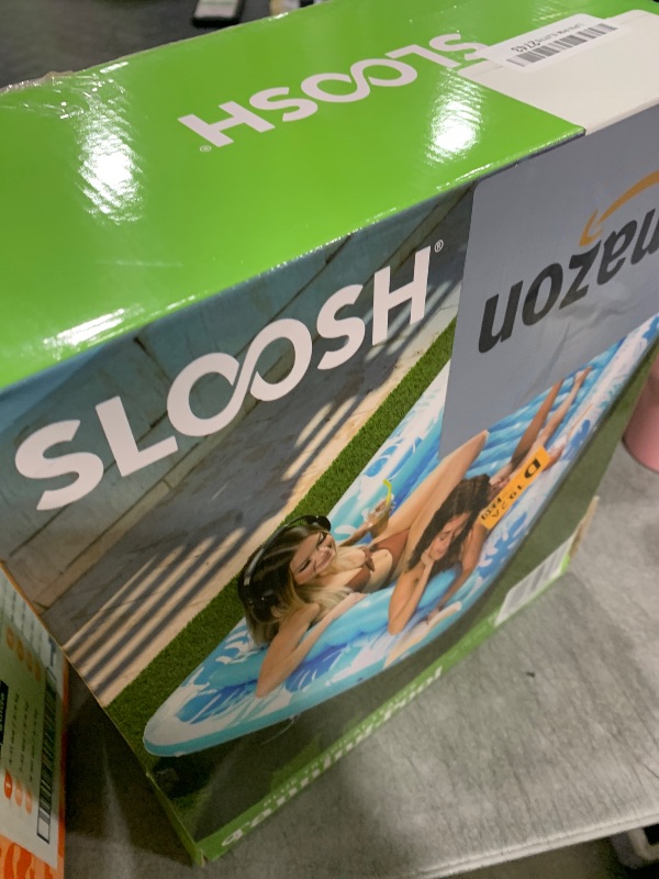 Photo 1 of SLOOSH Inflatable Tanning Pool Lounger Float, 85" x 57" Extra Large Pool Floats Adult with Pillow, 4 in 1 Suntan Tub Raft Floatie,Sunbathing Bed Lounge for Water Blow Up Ball Pit Party Gifts, XL-Blue