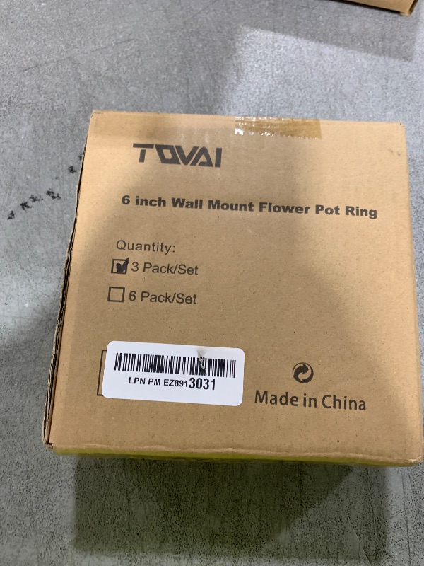 Photo 1 of TQVAI 6 inch Flower Pot Holder, Wall Planter Ring Hanger, Wall Mounted Pot Hook Bracket, 3 Pack, Black