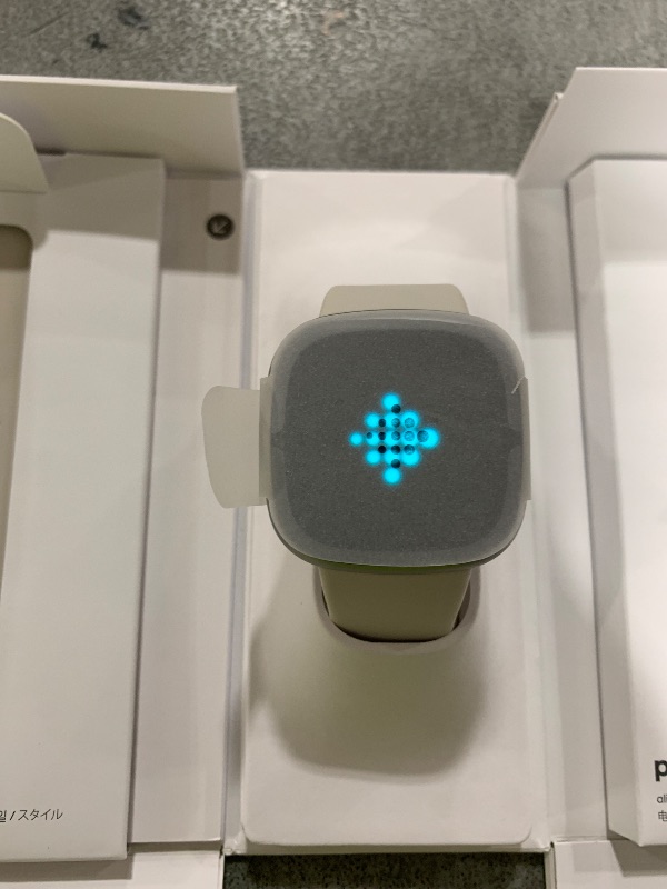 Photo 1 of Fitbit Sense 2 Advanced Health and Fitness Smartwatch with Tools to Manage Stress and Sleep, ECG App, SpO2, 24/7 Heart Rate and GPS, Lunar White/Platinum, One Size (S & L Bands Included)