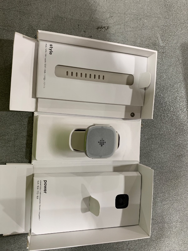 Photo 1 of Fitbit Sense 2 Advanced Health and Fitness Smartwatch with Tools to Manage Stress and Sleep, ECG App, SpO2, 24/7 Heart Rate and GPS, Lunar White/Platinum, One Size (S & L Bands Included)