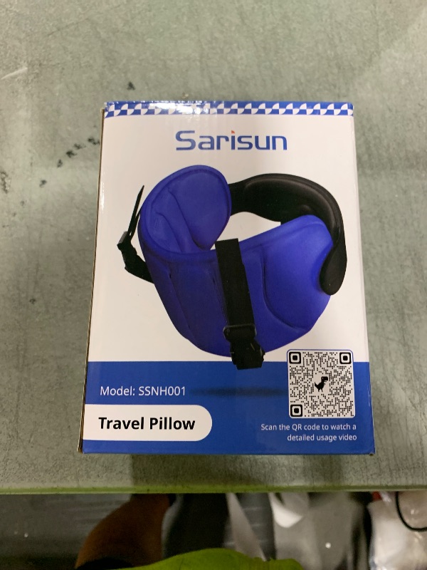 Photo 1 of SARISUN Travel Pillows for Airplanes, Airplane Pillow for Long Flight, Airplane Head Strap with Eye Mask for Sleep, Travel Neck Pillow for Car Road Trip, 360° Support Headrest, Stop Bobblehead, Black