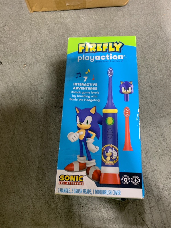 Photo 1 of FIREFLY Play Action Sonic The Hedgehog Toothbrush Kit, Interactive Battery Operated Toothbrush with Lights, Music and Games, Batteries Included, Ages 3+