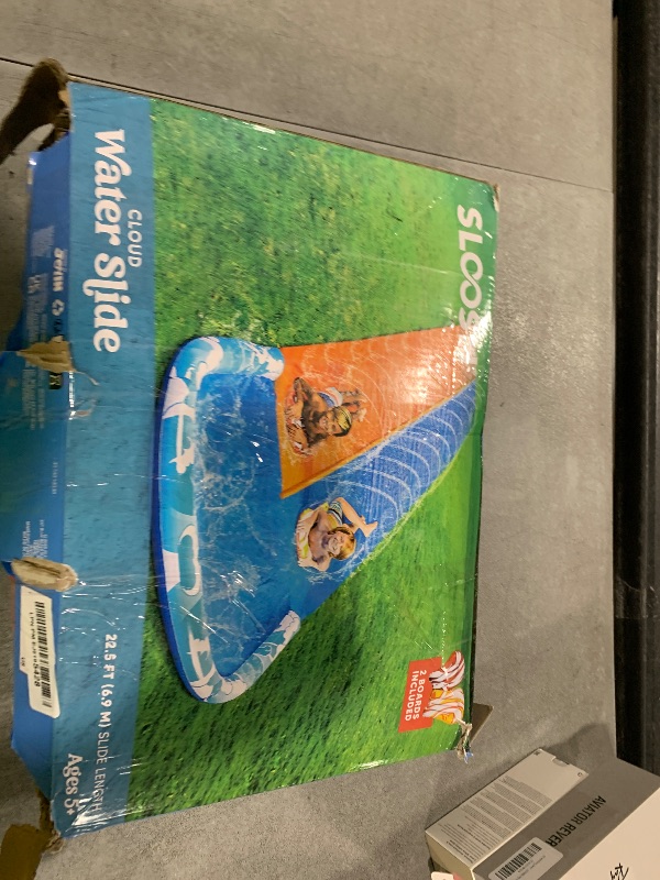Photo 1 of JOYIN 22.5ft Water Slides and 2 Bodyboards, Lawn Water Slide Summer Slip Waterslides Water Toy with Build in Sprinkler for Backyard Outdoor Water Fun for Kids