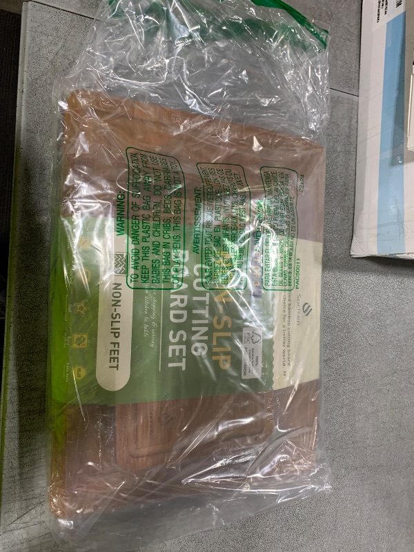 Photo 1 of 3 Packs Bamboo Cutting Board Set with Non Slip Feet and Over Sink Nice Solid Thick Wood Juice Groove Chopping Board Extra Large Big Small Best Hardwood Kitchen Counter Organic Vegetable