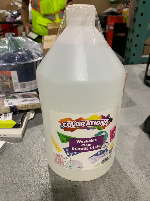 Photo 1 of Amazon Basics All Purpose Washable School Craft Liquid Glue for Making Slime, White, Single Pack, 1 Gallon