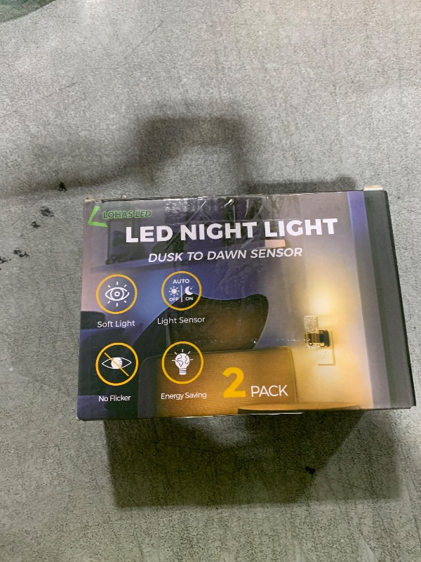 Photo 1 of L LOHAS LED Night Light,Dimmable Night Lights Plug into Wall, 2 Pack Acrylic Nightlight with 0-100 LM Adjustable Brightness, 3000K Plug in Night Light with Dusk to Dawn Sensor, for Bathroom Hallway