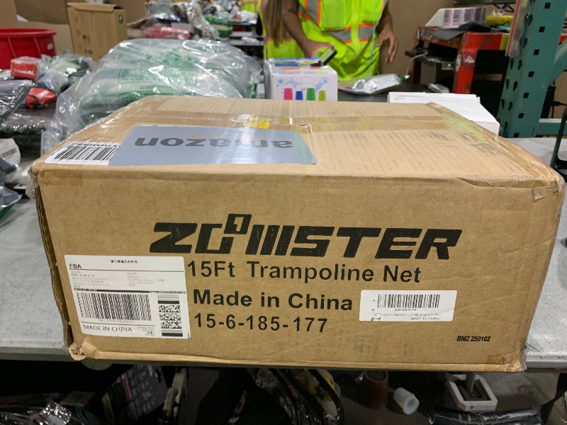 Photo 1 of 15FT Trampoline Replacement Safety Enclosure Net for 6 Straight Poles Round Frame, Breathable and Weather-Resistant with Adjustable Straps(NET ONLY)