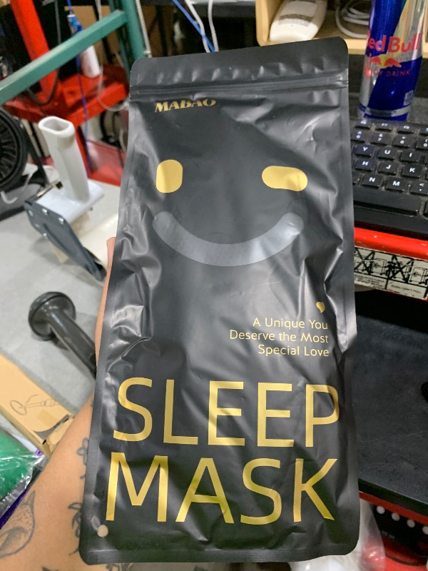 Photo 1 of MABAO Sleep Mask for Side Sleeper, Eye Mask for Sleeping Women Men, 3D Contoured Cup No Eye Pressure 100% Light Blocking Sleeping Mask with Adjustable Strap Night Blindfold Flight, Travel, Nap, Black