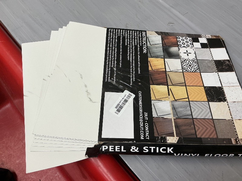 Photo 1 of 20-Pack Peel and Stick Floor Tiles Vinyl Floor 12 x 12 inch Self Adhesive Waterproof Glossy Flooring Planks DIY for Bathroom, Kitchen, Living Room, RV, Cover 20 Sq. Ft, Polish White Marble