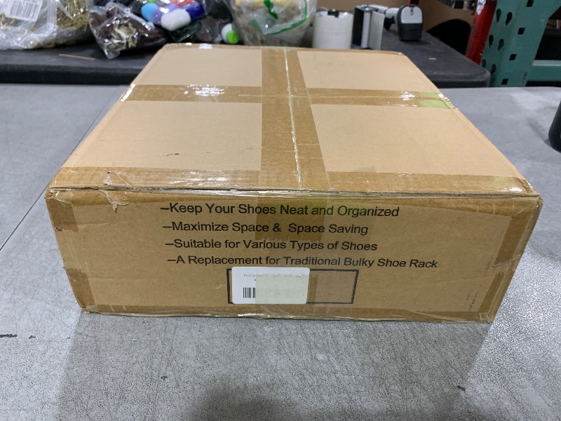 Photo 1 of 12 Pack Large Shoe Organizer Storage Boxes for Closet, Modular Space Saving Shoe Boxes Clear Plastic Stackable Sneaker Containers Display Case with Lids, Pearl White