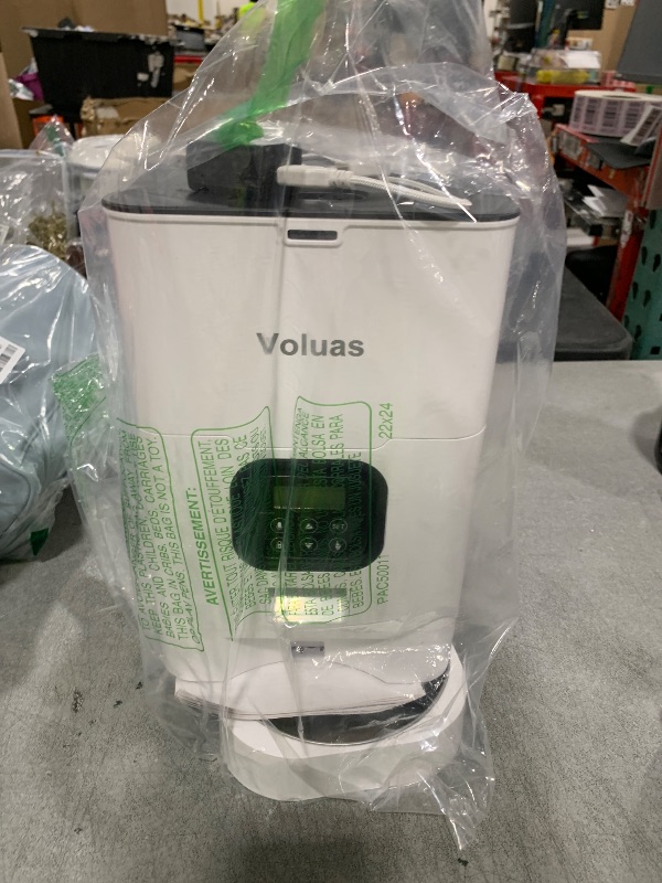 Photo 1 of VOLUAS Automatic Cat Feeders - Timed Pet Feeder for Cats and Dogs with Dry Food Dispenser, Desiccant Bag, Programmable Portion Control, 4 Daily Meals, 10s Voice Recorder