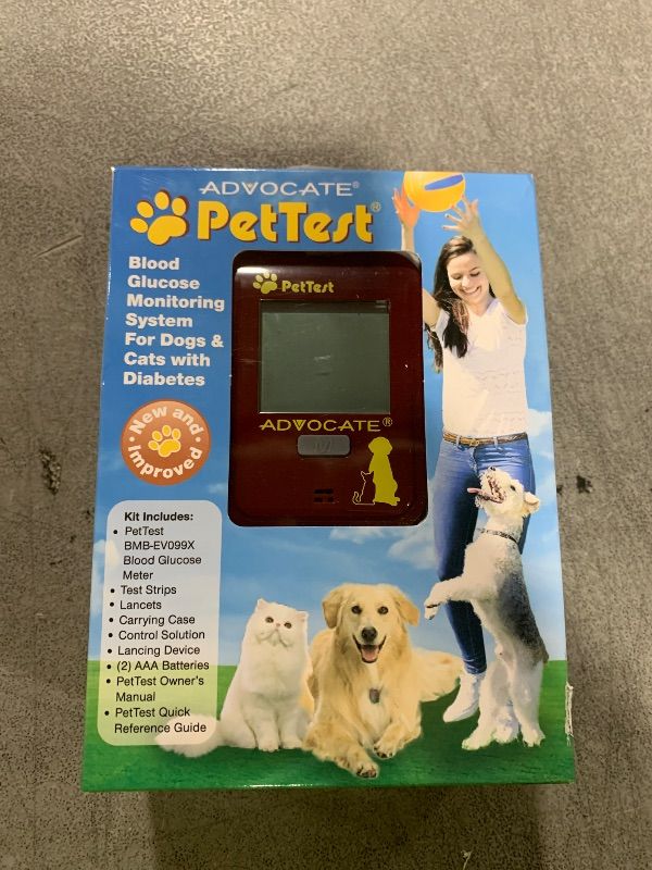 Photo 1 of PetTest Beginner Glucose Monitoring Kit for Dogs & Cats, Diabetic Pet Blood Sugar Check Gear, Includes Classic Meter, 25 Test Strips, 25 Safety Lancets, Soft Carrying Case, and More
