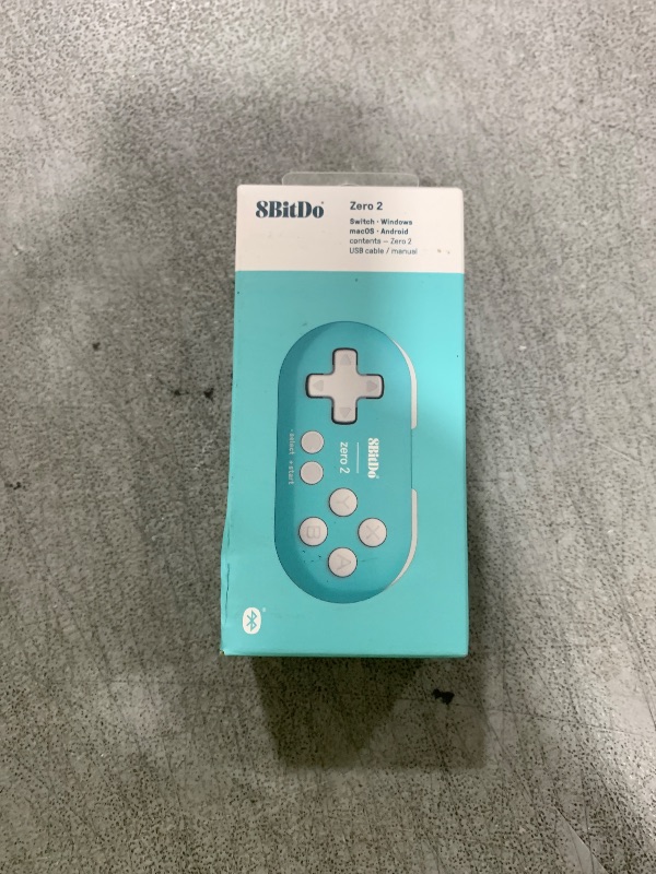 Photo 1 of Nargos 8Bitdo Zero 2 Bluetooth Key Chain Sized Mini Controller for Nintendo Switch, Windows, Android and macOS (Turquoise Edition)