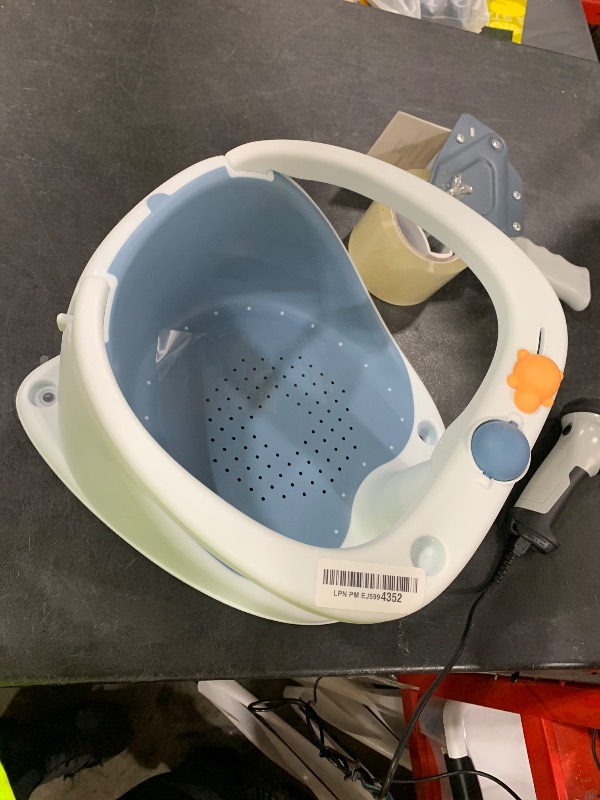 Photo 1 of Baby Bath Seat for Babies 6 Months & Up - Bathtub Seats for Babies Sitting Up with Rinse Cup, Non-Slip, Comfortable, Infant Bath Essentials, Blue