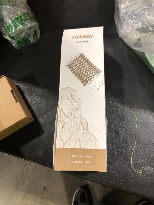 Photo 1 of FIXBODY Hair Brush, Round Brush for Blow Drying, Curling, Styling, Nano Thermal Ceramic & Ionic Tech, Boar Bristle, 3.3 inch, 2 inch Barrel, for Women, Volume & Shine, Brown, Hair Brush for Thick Hair
