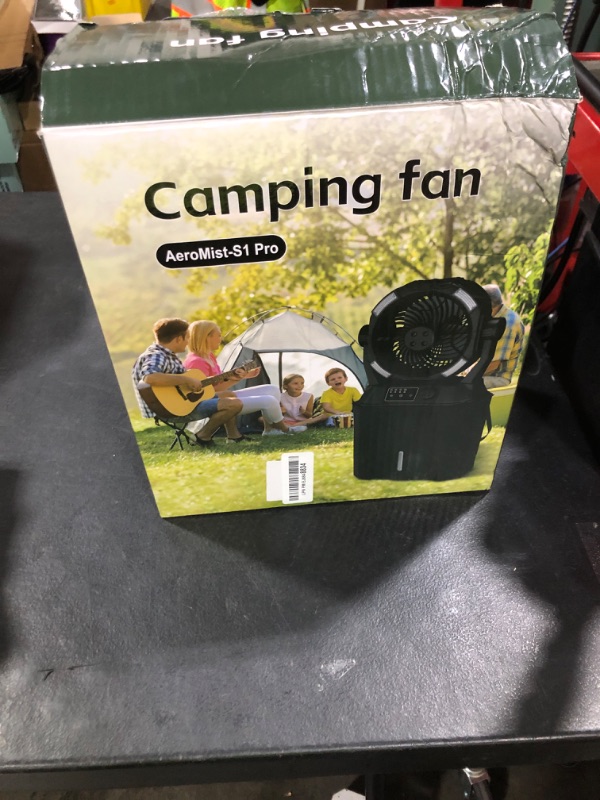 Photo 1 of Misting Fan Portable Camping Fan 42800mAh Rechargeable with Remote Control, 3 LED Light & Stepless Speed Control & Cooling Spray with 6L Bucket, Timer Function, Portable Handle, Rotating Hanging Hook