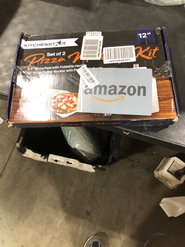 Photo 1 of 12" Pizza Making Kit (Set of 2) - 12" Pizza Cutter Rocker Knife with Blade Cover + 9.5" Stainless Steel Pizza Peel with Folding Handle- Ultimate Pizza Oven Accessories