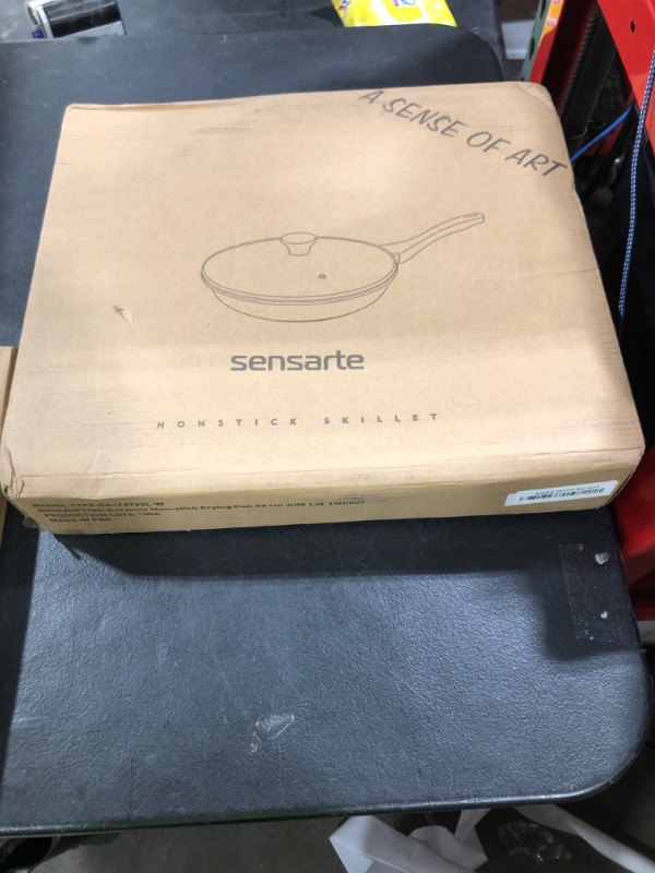 Photo 1 of SENSARTE Nonstick Ceramic Frying Pan Skillet with Lid, 12.5 Inch Omelet Pan, Healthy Non Toxic Chefs Pan, Induction Compatible Egg Pan with Heat Resistant Handle, Free of Intentionally Added PFAS/PTFE