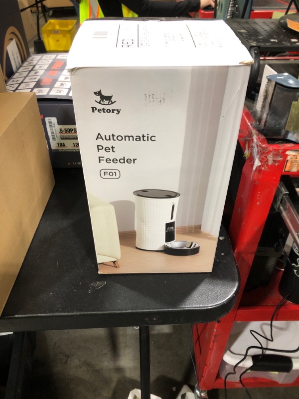 Photo 1 of Petory Timed Automatic Cat Feeders - 4L Programable Dry Food Dispenser for Cats and Small Medium Dogs 6 Meals with Desiccant Bag Dual Power Supply 10S Voice Recorder