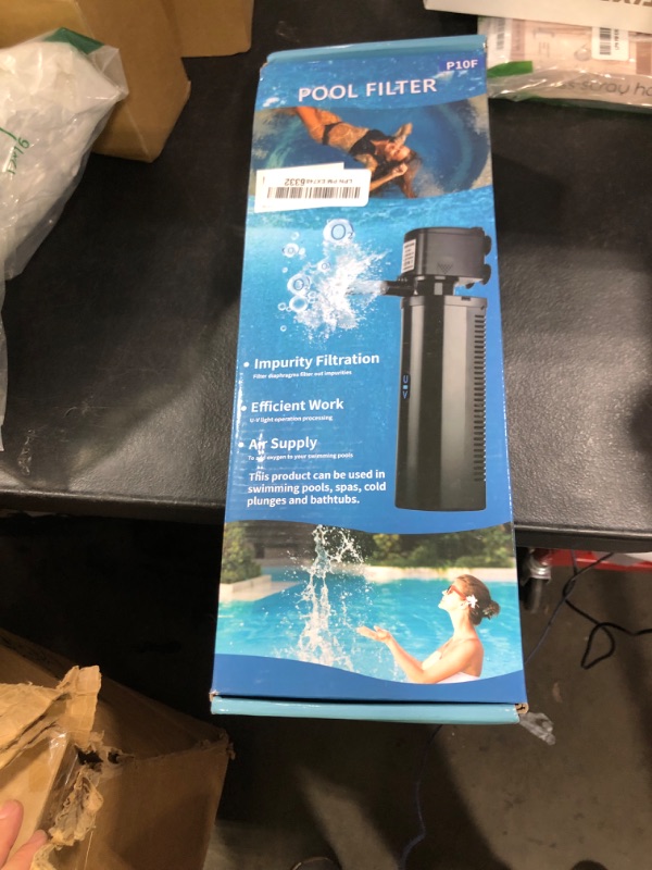 Photo 1 of TARARIUM 600GPH Cold Plunge Filter Small Pool Filter for Up to 1000 Gal Ice Bath Hot Tub Cloudy Water Cleaner with Green Clean Machine fof Cold Pod