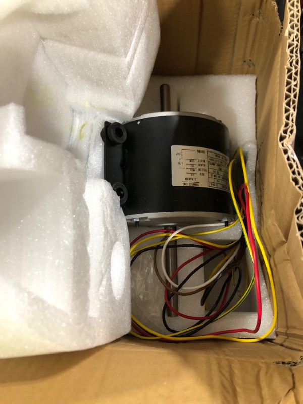 Photo 1 of 3315332.005, 3315332.005 Fan Motor Replacement genteq F48AF70A61, Dometic Brisk Air II Fan Motor, OEM Replacement for Dometic 3315332.005-1/4 HP, 3-Speed