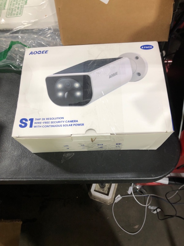 Photo 1 of AOQEE Cameras for Home Security-2K Wireless Security Camera Outdoor with AI Motion Detection & Siren, Non-Stop Solar Powered Charging, Color Night Vision, SD/Cloud Storage, Waterproof, S1 4P