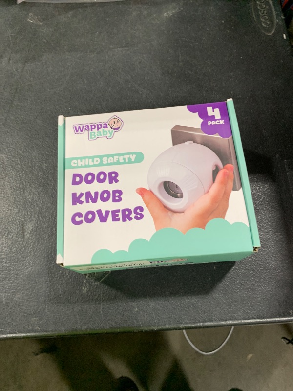 Photo 1 of Child Safety Door Knob Cover (4 Pack) Hard-to-Remove Dual-Lock Door Handle Covers for Kids - Reusable Baby Proof Door Knob Locks - Installs Easily, No Tools Needed (White)