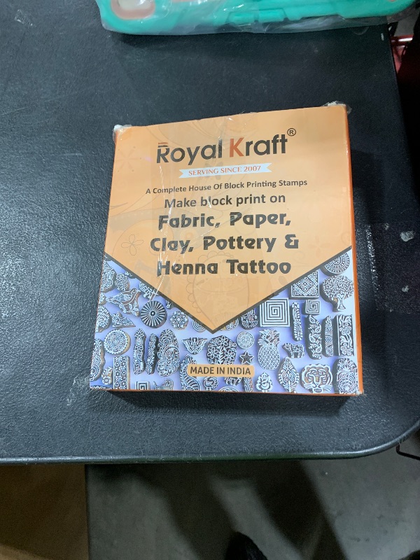 Photo 1 of Royal Kraft Wooden Stamps for Block Printing on Saree Border, Textile, Clay, Pottery, Tattoo (Set of 10) MXtag0006