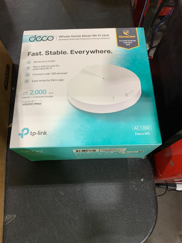 Photo 1 of TP-Link Deco M5 Mesh WiFi Router - Dual Band Gigabit Wireless Router, Quad-core CPU, MU-MIMO, HomeCare, Parental Control, Up to 2,000 sq. ft. Coverage, Works with Alexa, Deco M5(1-Pack)