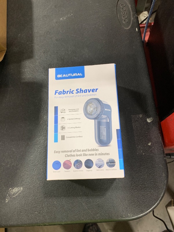 Photo 1 of BEAUTURAL Fabric Shaver and Lint Remover, Sweater Defuzzer with 2-Speeds, 2 Replaceable Stainless Steel Blades, Battery Operated, Remove Clothes Fuzz, Lint Balls, Pills, Bobbles Gray