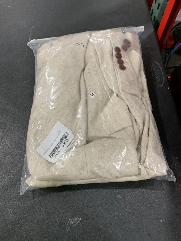 Photo 1 of Diaryan Linen Men Suit Beige 2 Piece One Button Classic Fit Dress Suit Solid Jacket and Trousers Set for Wedding Business M