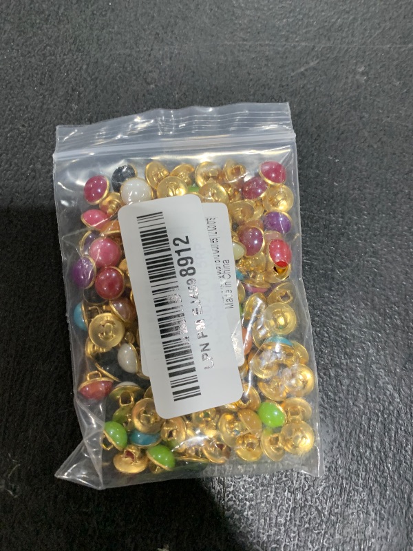 Photo 1 of 120 Pcs 10mm Pearl Buttons Half Resin Dome Cap with Metal Shank Single Hole Decorative for Crafting Sewing Scarpbooking Scarf and Clothes (12 Colors)