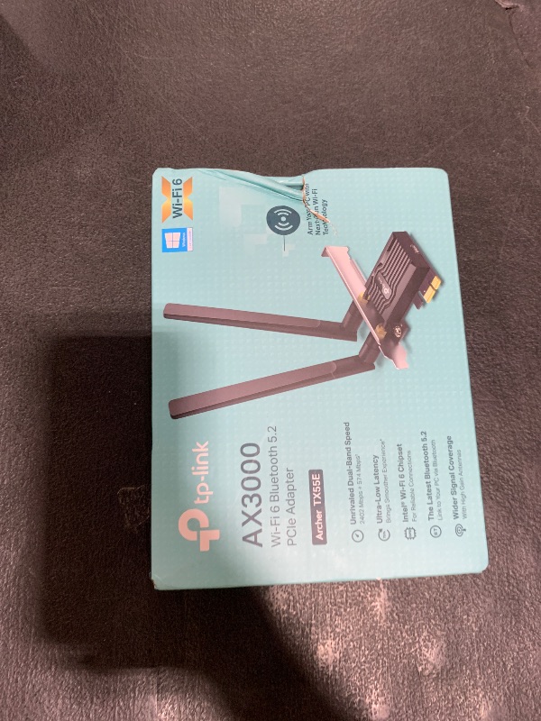 Photo 1 of TP-Link WiFi 6 PCIe WiFi Card for Desktop PC AX3000 (Archer TX55E), Bluetooth 5.2, WPA3, 802.11ax Dual Band Wireless Adapter with MU-MIMO, Ultra-Low Latency, Supports Windows 11, 10 (64bit) Only