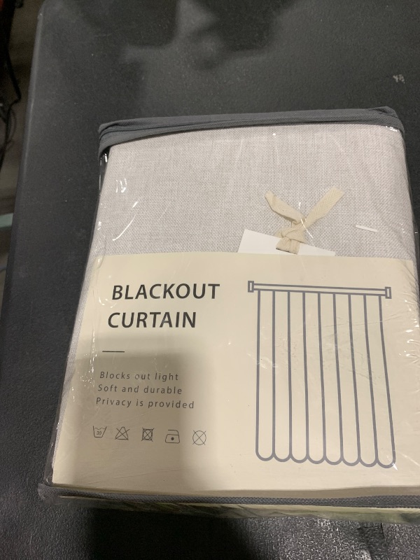 Photo 1 of INOVADAY 100% Blackout Curtains for Bedroom, Black Out Curtains 84 Inch Long, Clip Rings Linen Blackout Drapes, Thermal Insulated Room Darkening for Living Room, 2 Panels - Beige,W50xL84