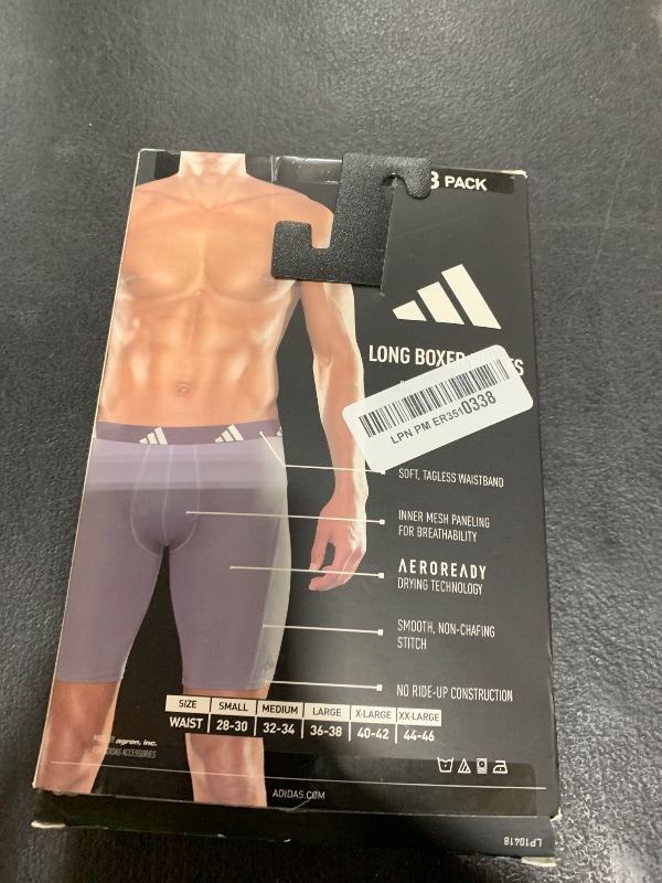 Photo 1 of adidas Men's Performance Mesh Long Boxer Brief Underwear (3-Pack), for Active Sport and All Day Comfort, Better Scarlet/Black/Onix Grey, Small
