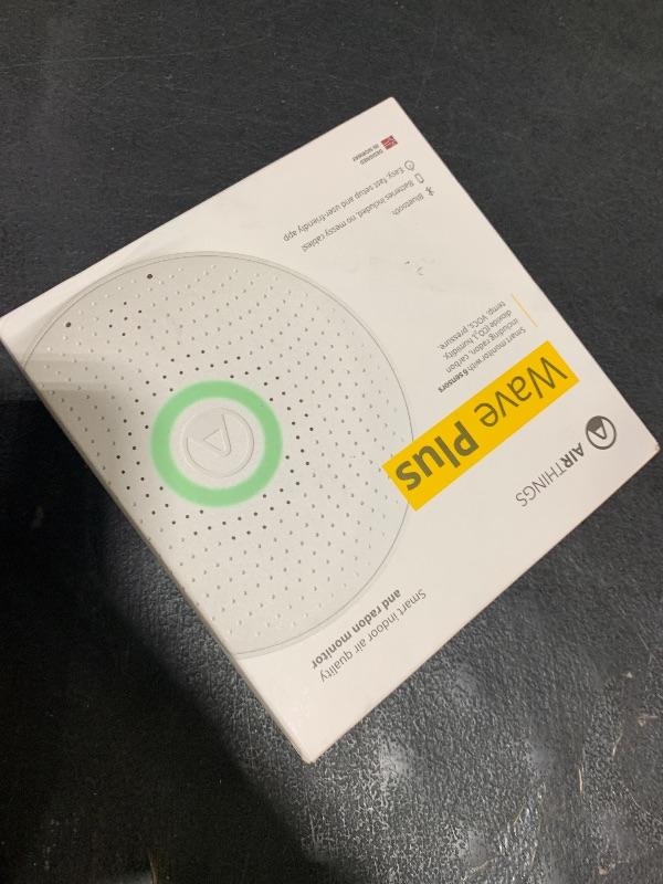 Photo 1 of Airthings 2930 Wave Plus - Radon & Air Quality Monitor, Battery Powered (CO2, VOC, Humidity, Temp, Pressure)